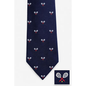 Vintage Cape Cod Neckwear Tennis Tie 🎾 Navy Novelty Preppy